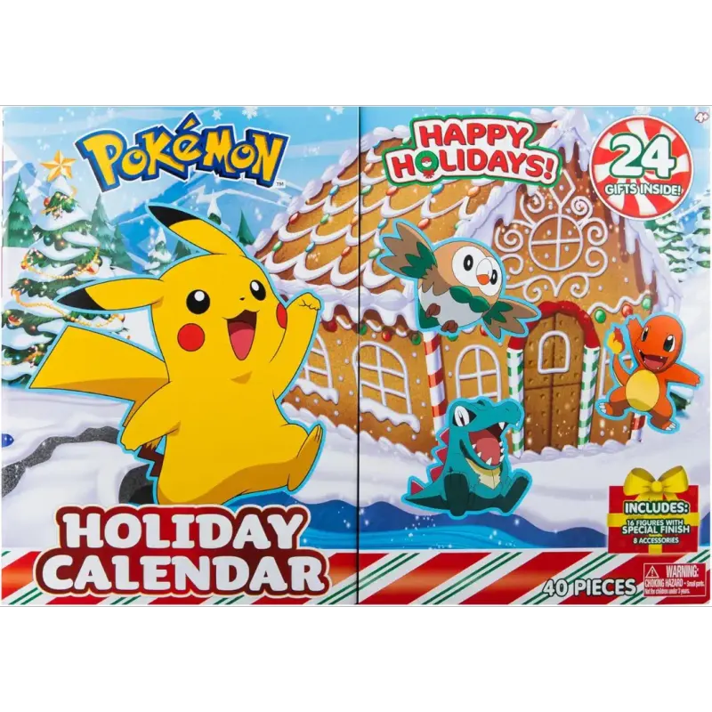 Pokémon Battle Figure Adventskalender 2023 mit 24 Pokémon Figuren inklusive Zubehör